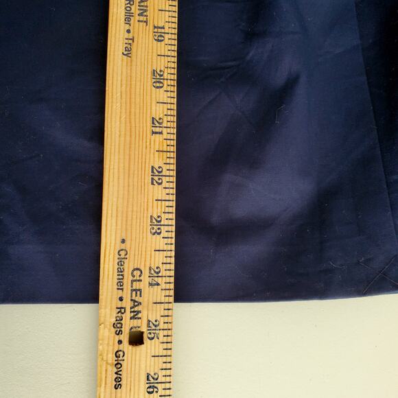 VTG Talbots Classic Stretch Cotton Pencil Skirt 12 Navy Blue Gold Neutral Career - Picture 8 of 11